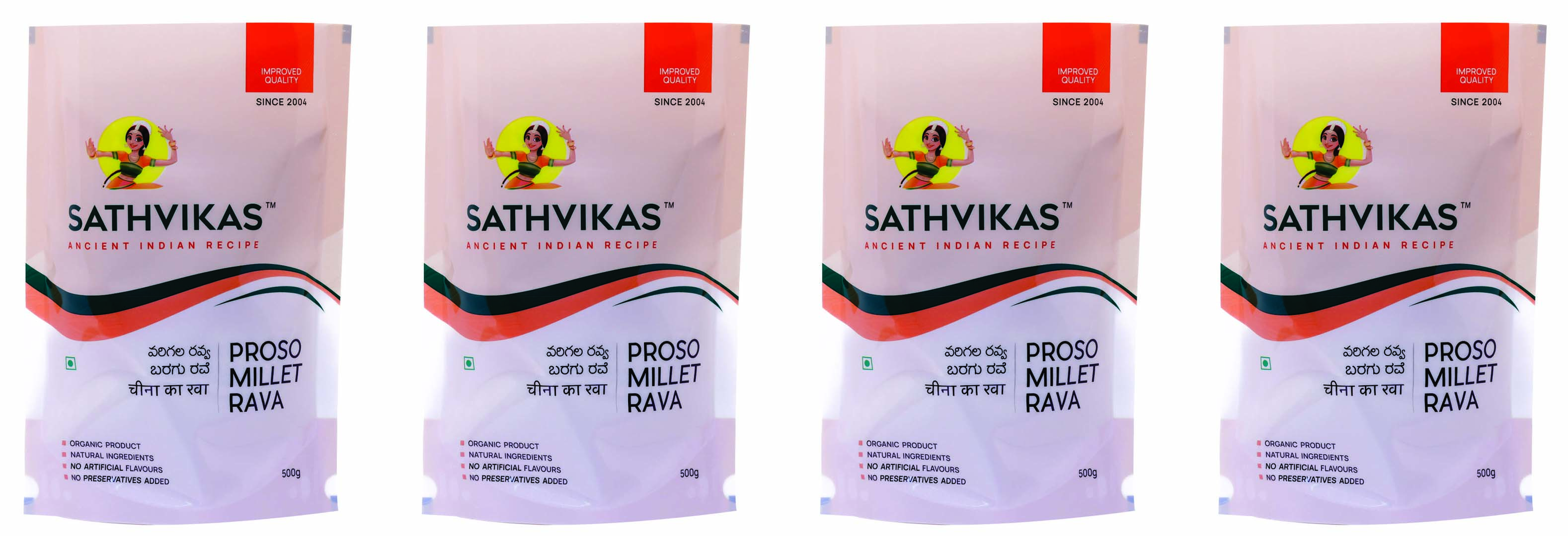 Sathvikas Varigalu / Proso Millet Ravva (500 grams) Pack Of 4.